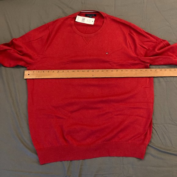 Tommy Hilfiger Crewneck Pullover Sweater XXL Chili Pepper Red NWT 100% Cotton - Picture 13 of 16